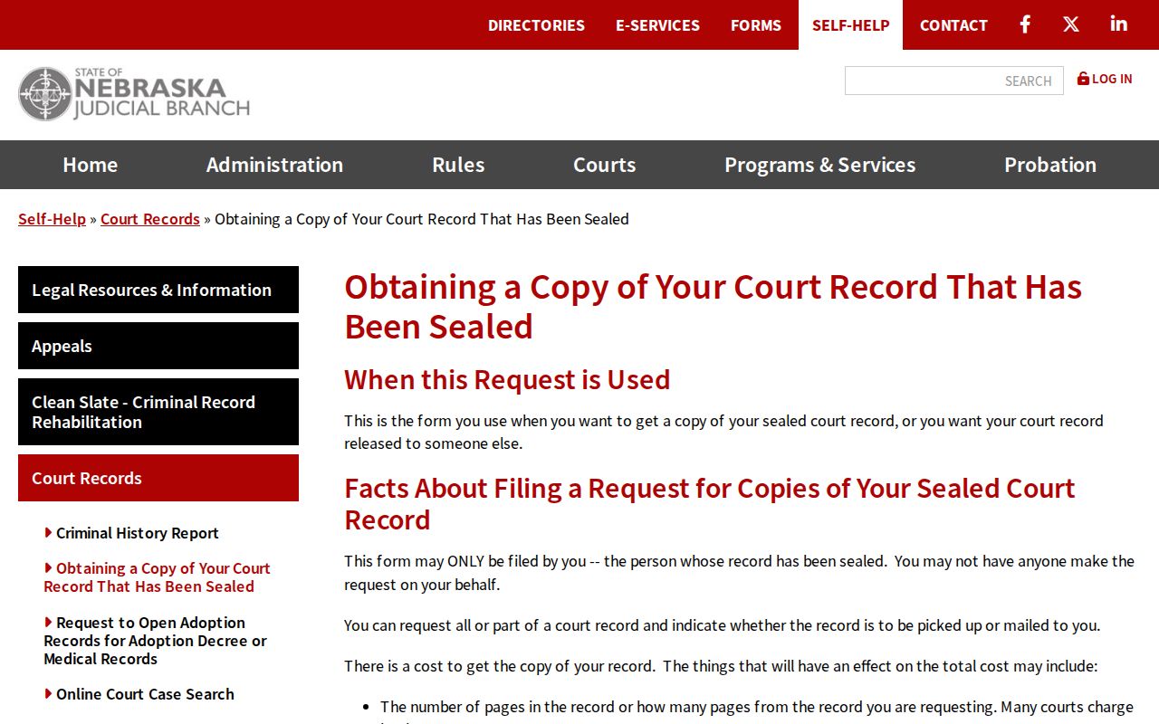 Pawnee County court records sealed-record copy procedure