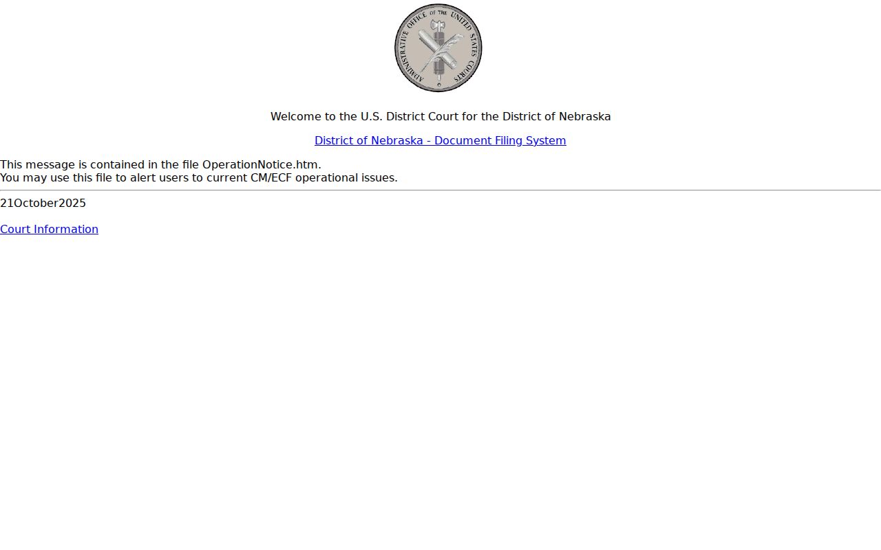 Pawnee County court docket federal CM ECF access
