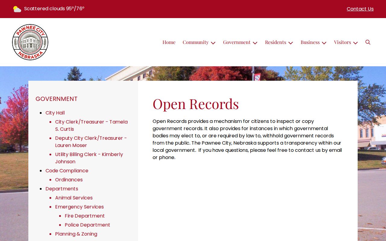Pawnee City court docket and public records access information