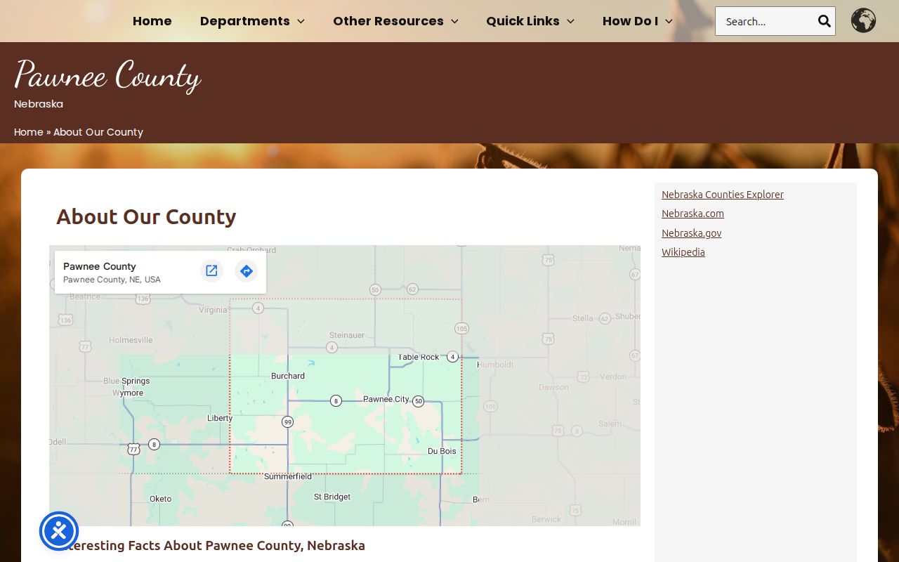 Table Rock court docket access through Pawnee County clerk records