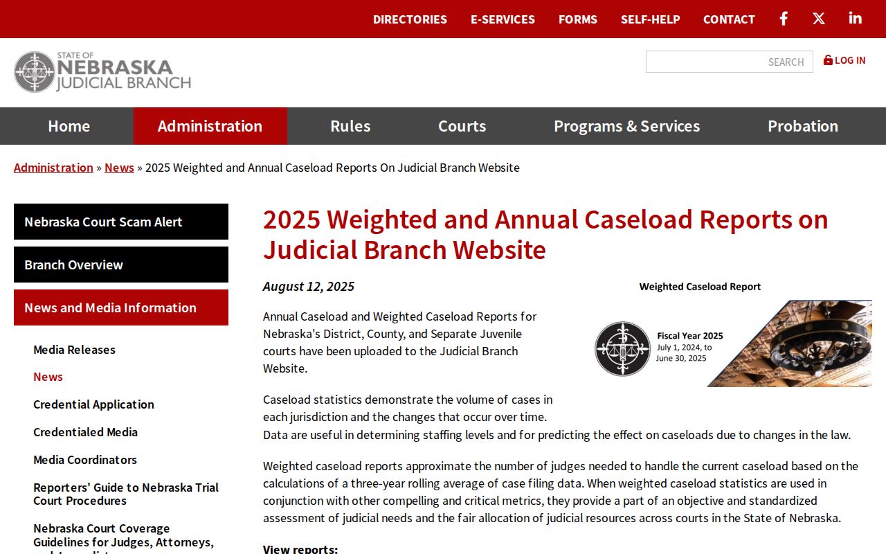 Pawnee County traffic court records caseload report announcement