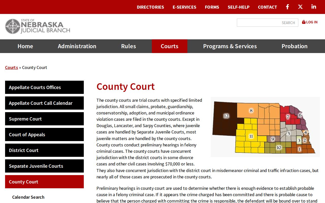 Pawnee County traffic court records county court jurisdiction
