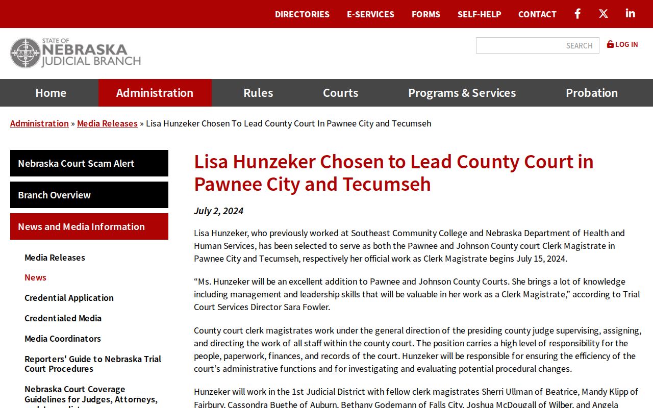 Pawnee County traffic court records clerk-magistrate information